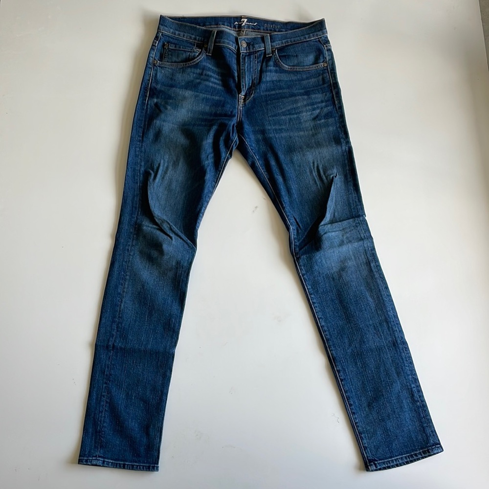 7 For All Mankind Men's Blue Paxtyn Skinny Fit Jeans Size 32